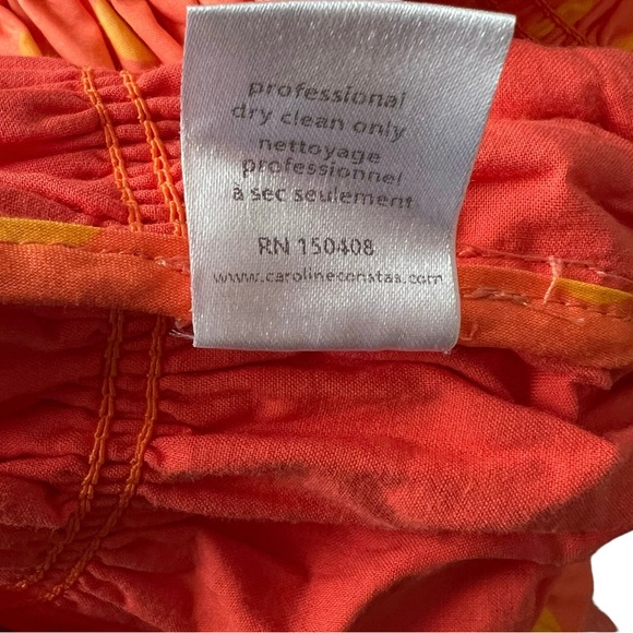 CAROLINE CONSTAS Lydia Top in Salmon & Orange Polka Dot Women’s Size XS - Picture 6 of 9